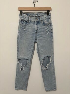 American Eagle super high rise ankle straight distress jeans